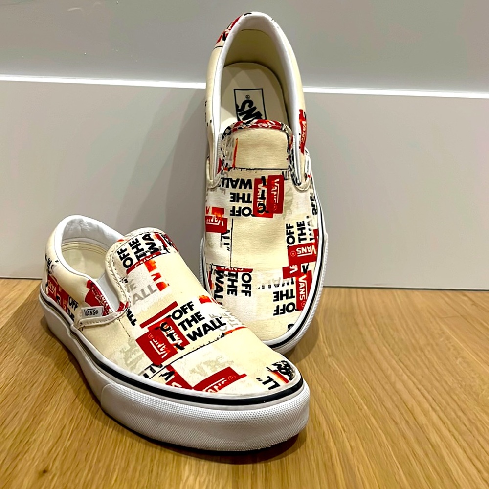 Vans slip one red/white/black size 7.5 men’s or 9 women’s
